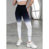 Безшовні легінси для фітнесу омбре Пуш-Ап Leggings PUSH-UP model 15 (Black white) Безшовні легінси для фітнесу омбре Пуш-Ап Leggings PUSH-UP model 15 (Black white)
